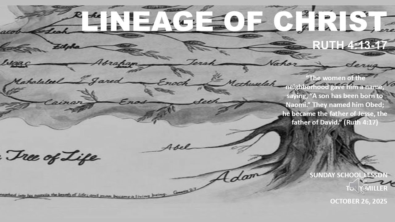 Урок воскресной школы, 26 октября 2025 г., Родословие Христа, Руфь 4: 13–17