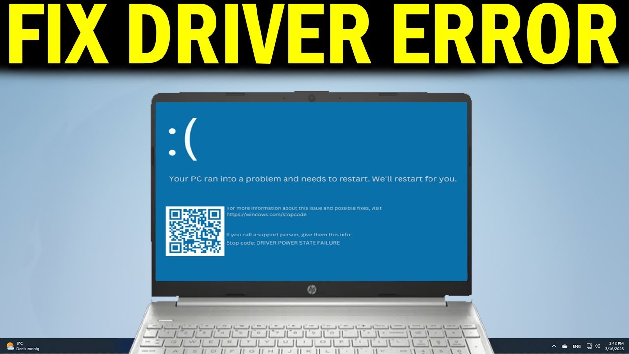 How To Fix Stop Error Code DRIVER POWER STATE FAILURE Windows 10 and ...