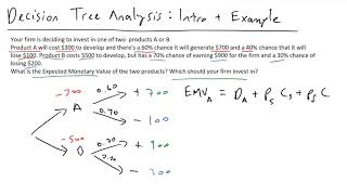 Decision Tree Analysis - Intro and Example with Expected Monetary Value