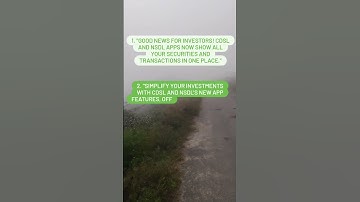 #CDSL #NSDL #stockmarket #stocks #mutualfund #myeasi #transactions #holdings #securities #depository