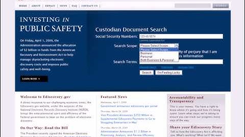 Demo of New E-Discovery.Gov Web Site