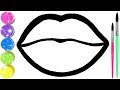 Glitter Lips coloring and drawing for Kids, Toddlers  Кис Кис Knc Knc