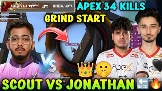 JONATHAN vs SCOUT 🔙 APEX GAMING GRIND START 🤫 JONATHAN ON FIRE 🔥 TOTAL 34 KILLS HIGHLIGHT 🖤🥵