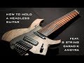 How to hold a headless guitar feat caracik andyra  3 playing positions