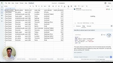 SQL in a spreadsheet using AI