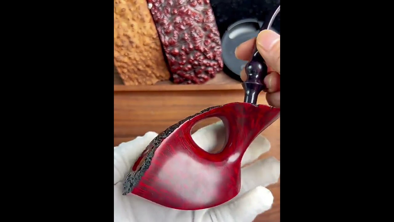 MUXIANG Hand-carved Smooth Freestyle Briar Pipe with Burl 