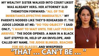 My Wealthy Sister Demanded My Inheritance in Court—Then a Man in a Black Suit Walked In and…
