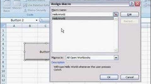 Excel 2007 - Assign a Macro