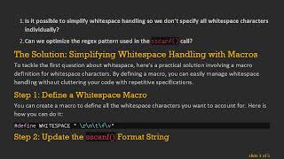 Optimizing scanf() in C: Mastering Whitespace Characters for String Parsing