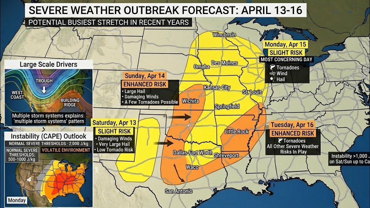 Multi-Day Severe Weather Outbreak Threatens Millions - YouTube