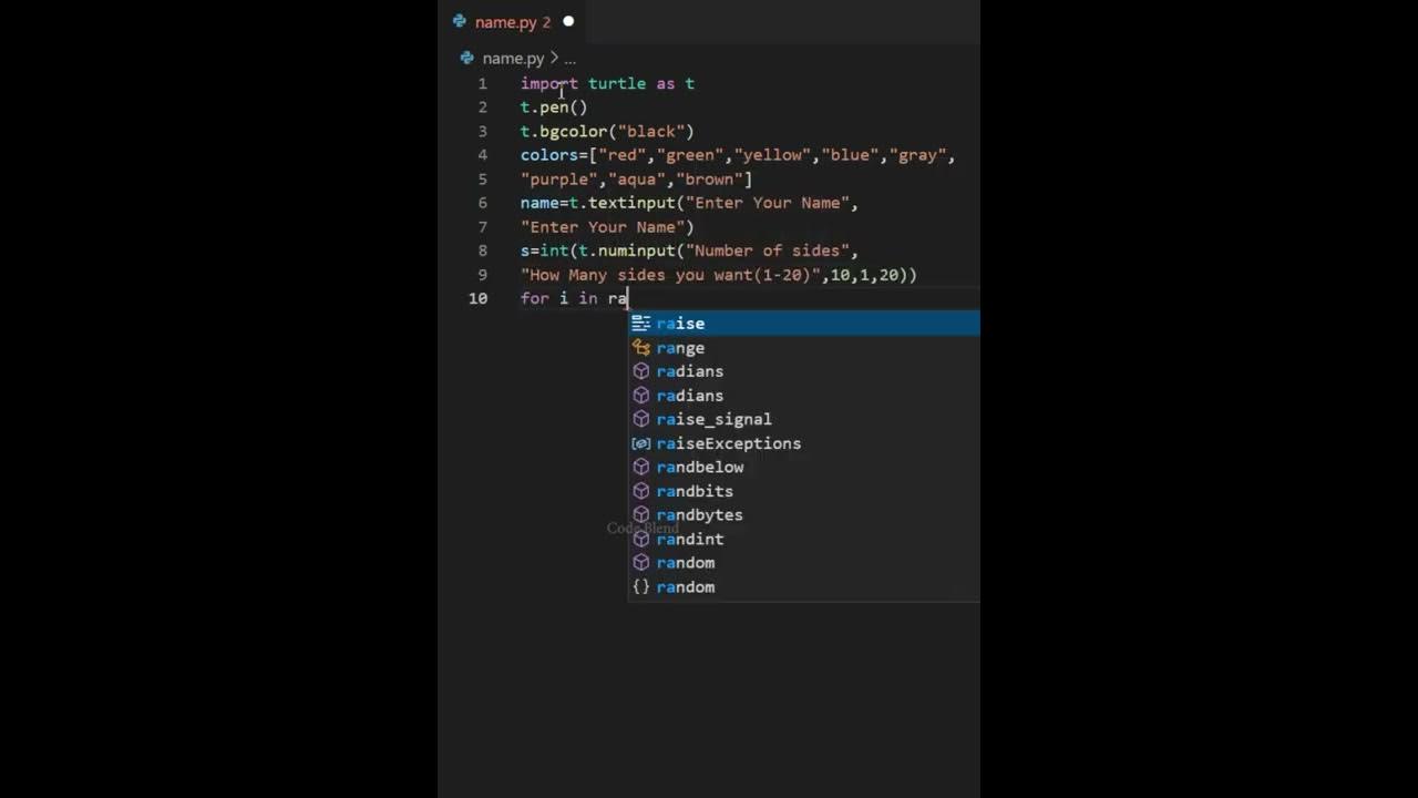 Print Your Name in python using turtle#short #youtubeshorts #python # ...
