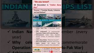🛥️4 December - Indian Navy Day || 🛥️ @crackthe_exam