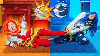 One color 24 hours Sundrop and Moon FNAF! My sister and I were cursed and now we are Sun and Moon!