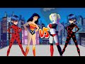 Ladybug y La Mujer Maravilla vs Antibug y Harley Queen - BATALLA DE RAP ANIMADA 2.5D