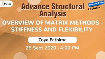 Advance Structural Analysis - Overview of Matrix Methods - Stiffness and Flexibility - 26 Sep, 4 PM