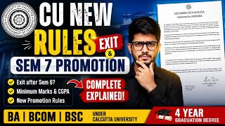 Cu New Rules Exit U0026 Sem 7 Promotion  Ba Bcom Bsc Under Calcutta University 4 Year Graduation Degree