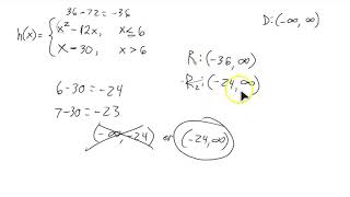College Algebra - Domain & Range of Piecewise Function