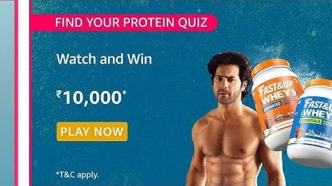 Amazon Find your Protein Quiz Answer today | Win 10000 Amazon Pay Balance