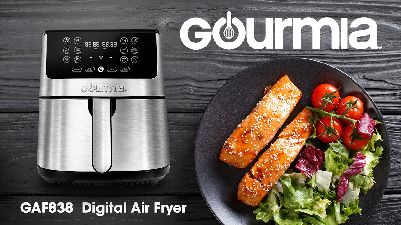 Air Fryers, Gourmia GAF536 5-Quart Digital Air Fryer - No Oil Healthy Frying  - 9 One-Touch Cooking Functions - Guided Cooking Prompts - Easy Clean-Up -  Recipe Book Included