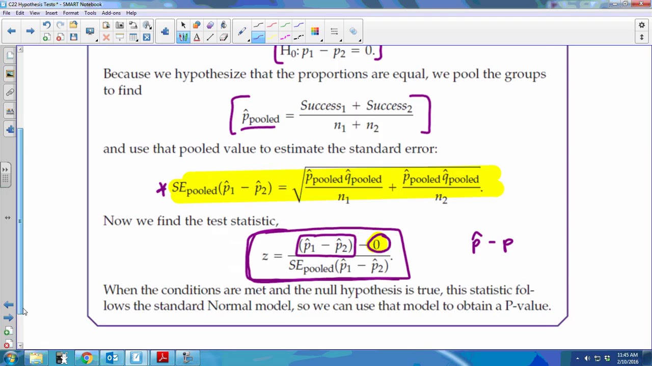 2 prop z test null hypothesis