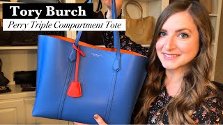 REVIEW* Tory Burch Perry Tote! What Fits, Mod Shots - YouTube
