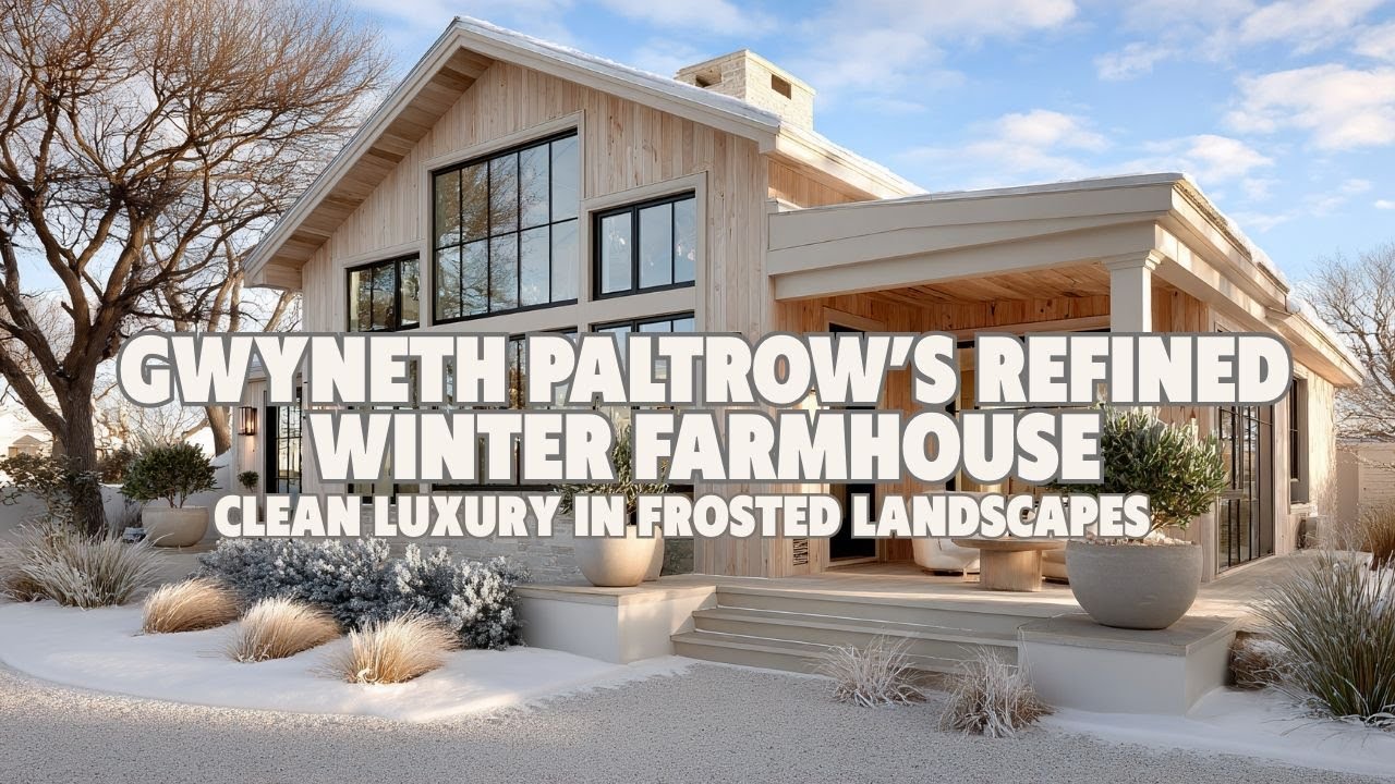 Изысканный зимний фермерский дом Гвинет Пэлтроу: чистая роскошь в морозных пейзажах