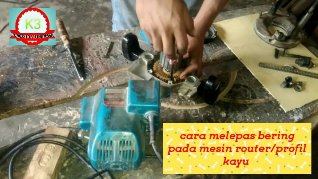 cara melepas bering pada mesin router/mesin profil kayu