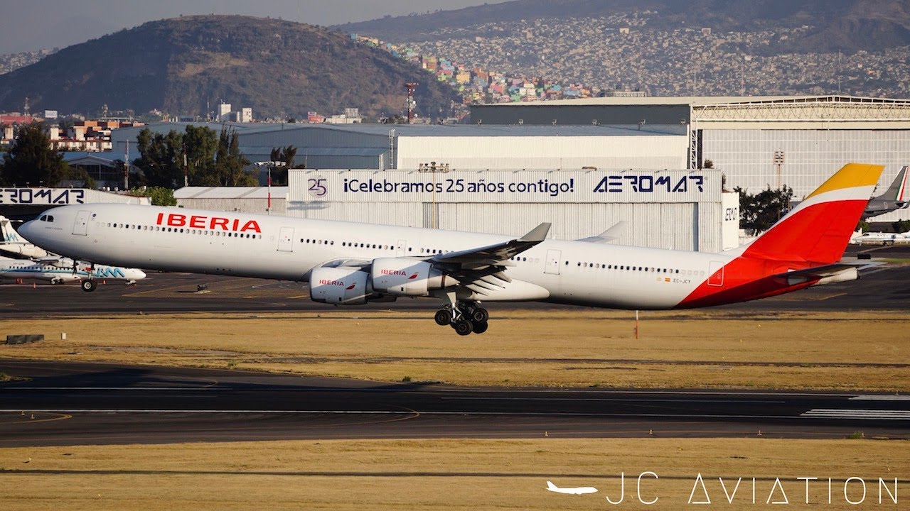 Iberia’s LONG Airbus A340-600 in Mexico City International Airport
