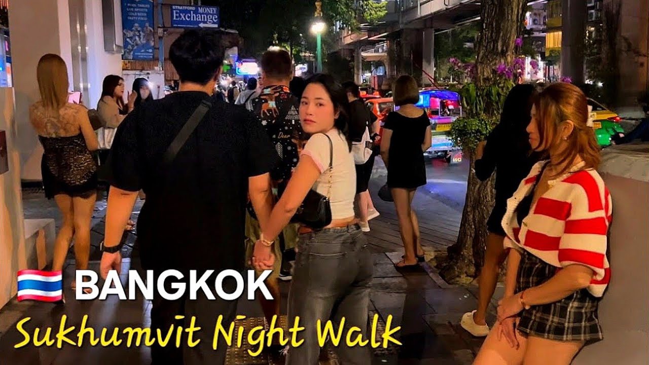 Sukhumvit, 4K Nightlife Walk 🇹🇭 Nana Plaza to Asok, Bangkok | HDR 60FPS
