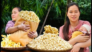 🍿 Making Popcorn to Sell at the Market | Cooking Rice for Piglets in the Countryside