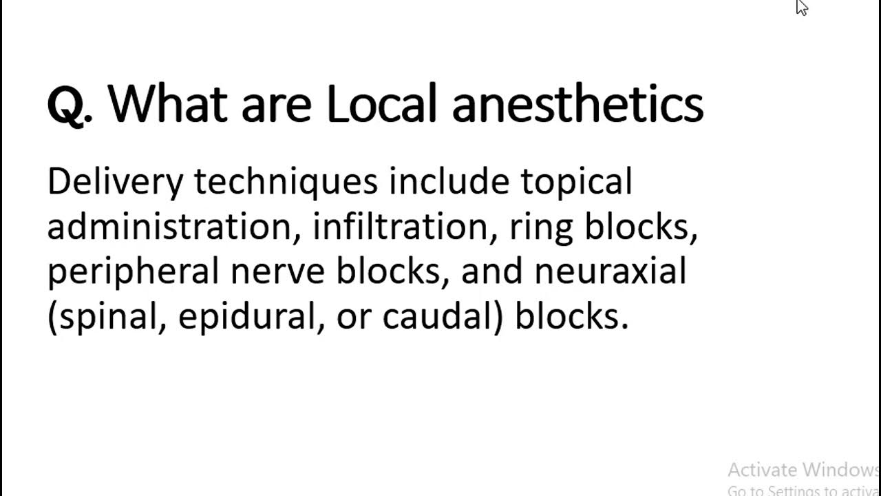 Local Anesthetics YouTube