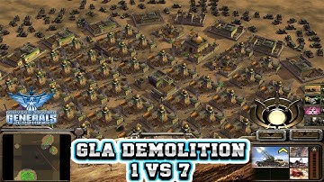 Command & Conquer Generals Zero Hour - Gla Demolition General 1 vs 7 HARD Generals P18 (1080p 60fps)