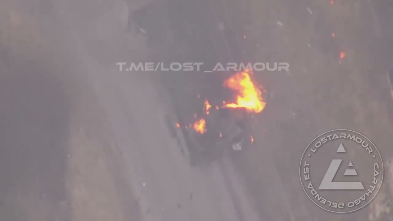 1303 Lancet drone destroyed enemy BAT-2 engineering vehicle