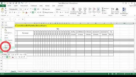 การใช้งาน_Excel_Case_01_การซ่อนแถวและคอลัมน์
