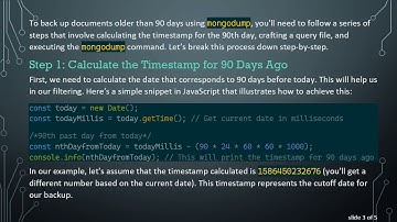 How to Perform a mongodump for a Collection Older than 90 Days