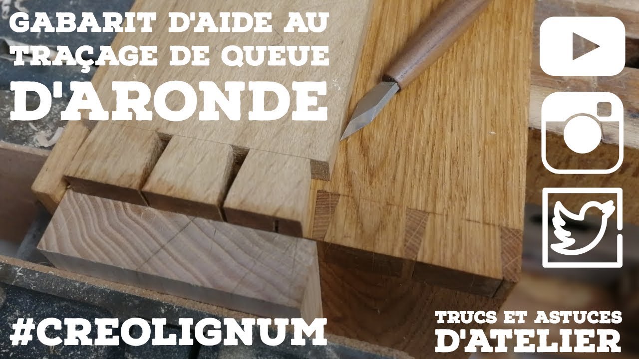 Technique de menuiserie: Gabarit pour transfert de queues d'aronde