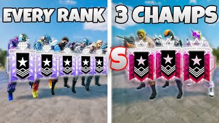 3 Champs vs 5 of EVERY RANK Till They Lose In Rainbow Six Siege