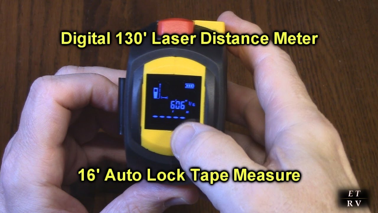 LEXIVON 2 in 1 Digital Laser Tape Measure | 130ft/40m Laser Distance Meter Display on Backlit LCD Screen with 16ft/5m Autolock Measuring Tape | ft