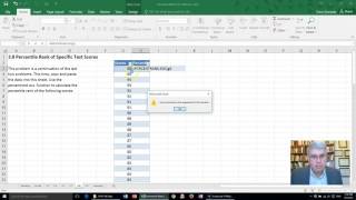 Chapter 3 Problem 8 from Pagano's Understanding Statistics using Excel, HW2