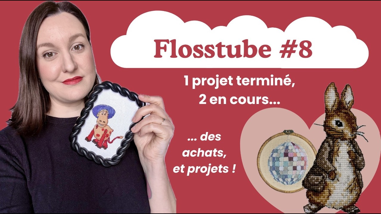 Flosstube #8 Février 2026 ‐ 1 projet terminé, 2 en cours... des achats, et projets !