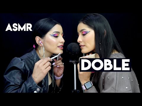 ASMR DOBLE usando nuevos OBJETOS I ASMR con mi GEMELA I ASMR en ESPAÑOL I Ges ASMR