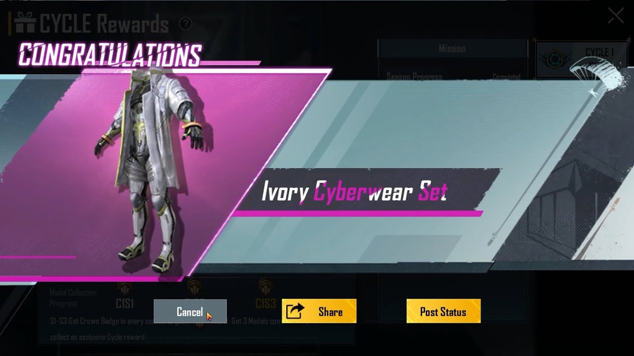C1S3 FREE CROWN OUTFIT | FREE IVORY CYBERWEAR SET | PUBG MOBILE
