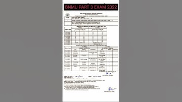 #bnmu part 3 exam 2022 program। बीएनएमयू का पार्ट थर्ड का परीक्षा कब से है देखे।।