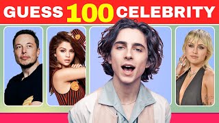 💯Guess the CELEBRITY in 3 Seconds | 100 Most Famous People in 2024