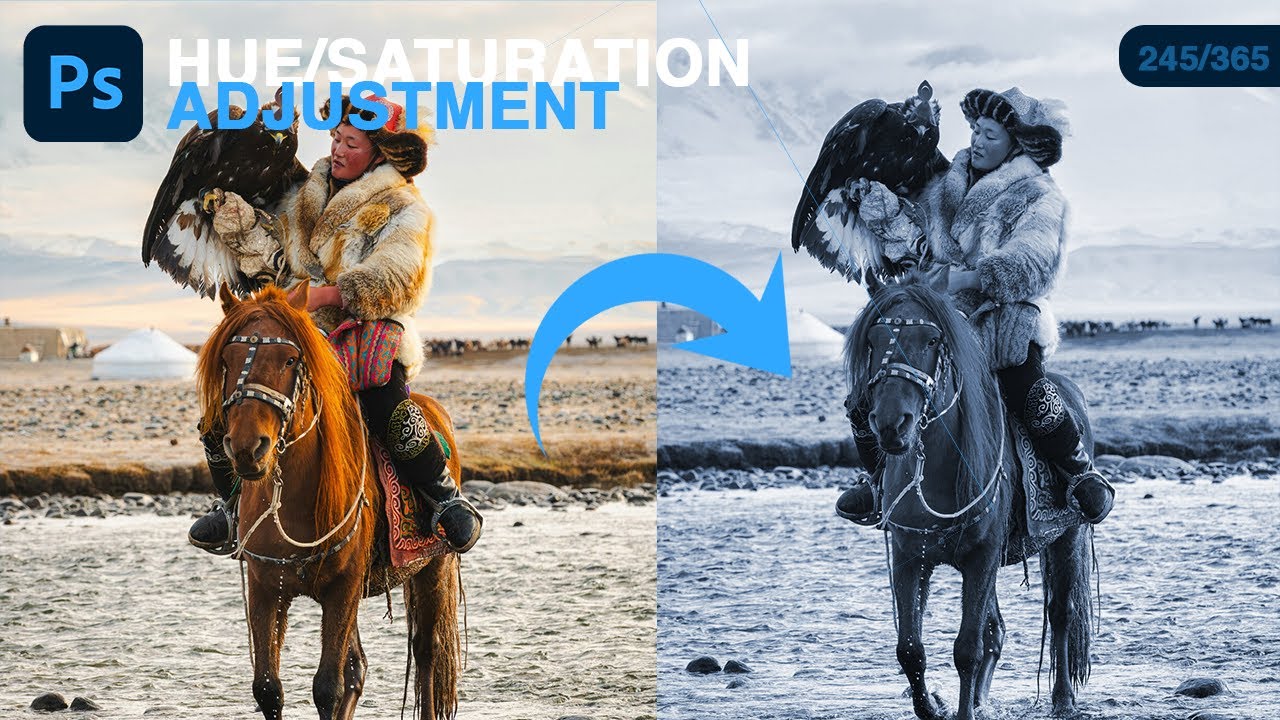 Настройка оттенка и насыщенности в Photoshop