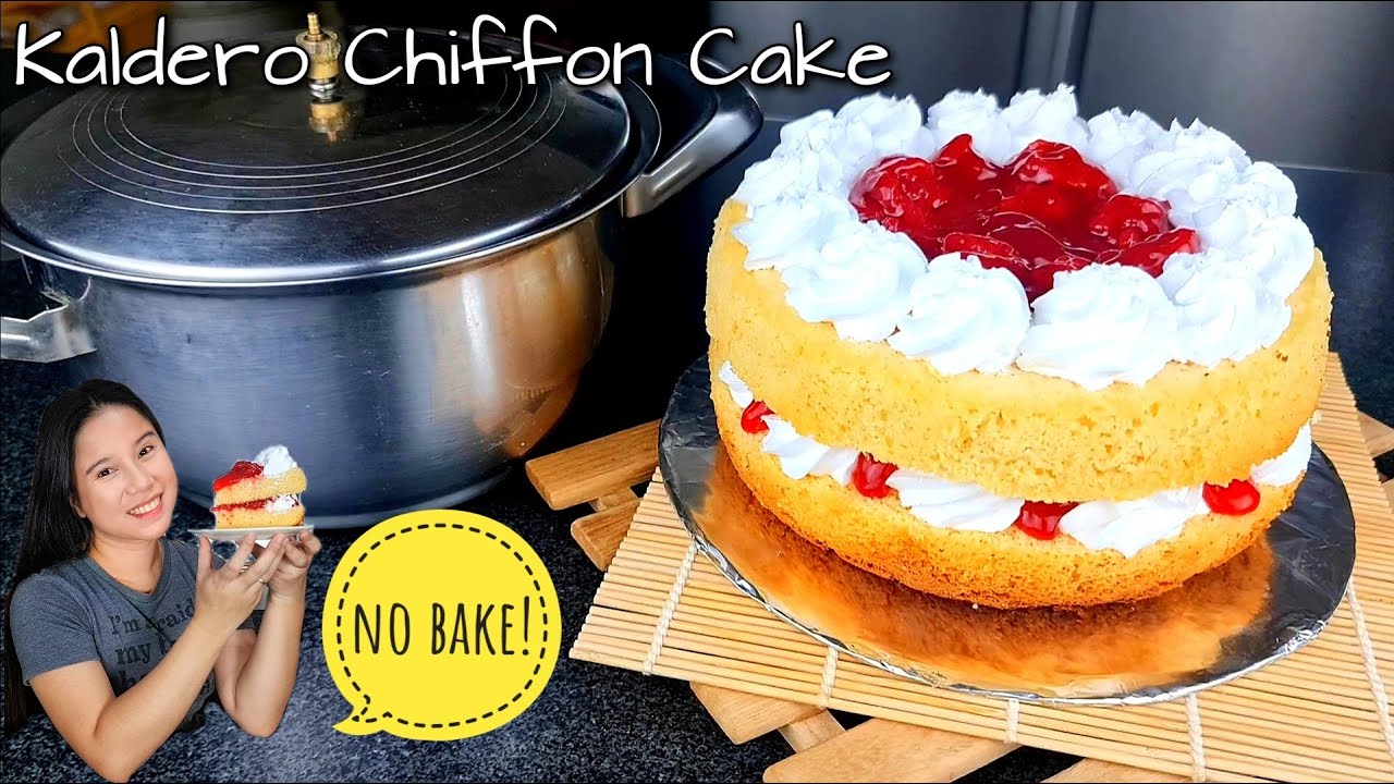 Kaldero Lang Sapat Na Para Gumawa Ng Chiffon Cake! Pwedeng Gumawa Ng Kahit Anong Cake Sa Kaldero!