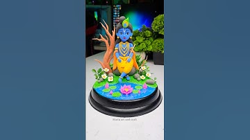 Krishna ji idol making with clay 🦚 Krishna ji making 🙏🏻 Jai shree Krishna #shorts #short
