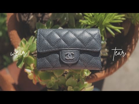 CHANEL CAVIAR FLAP CARD HOLDER  WEAR & TEAR AFTER 4 YRS. 