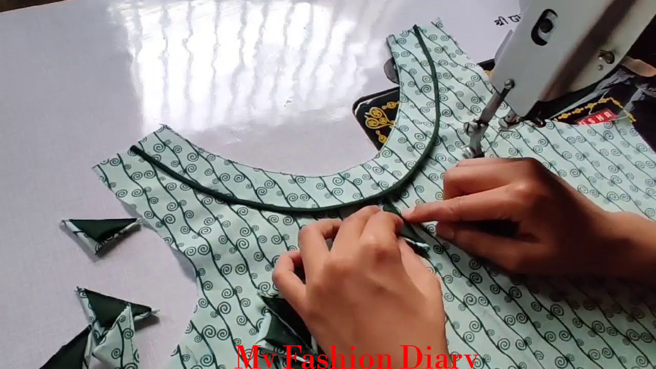Attractive neck design cutting and stitching 