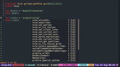 Vimscript Tutorial: String ( double quote & single quote )